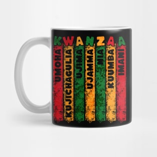 Retro Grunge Kwanzaa Principles Mug